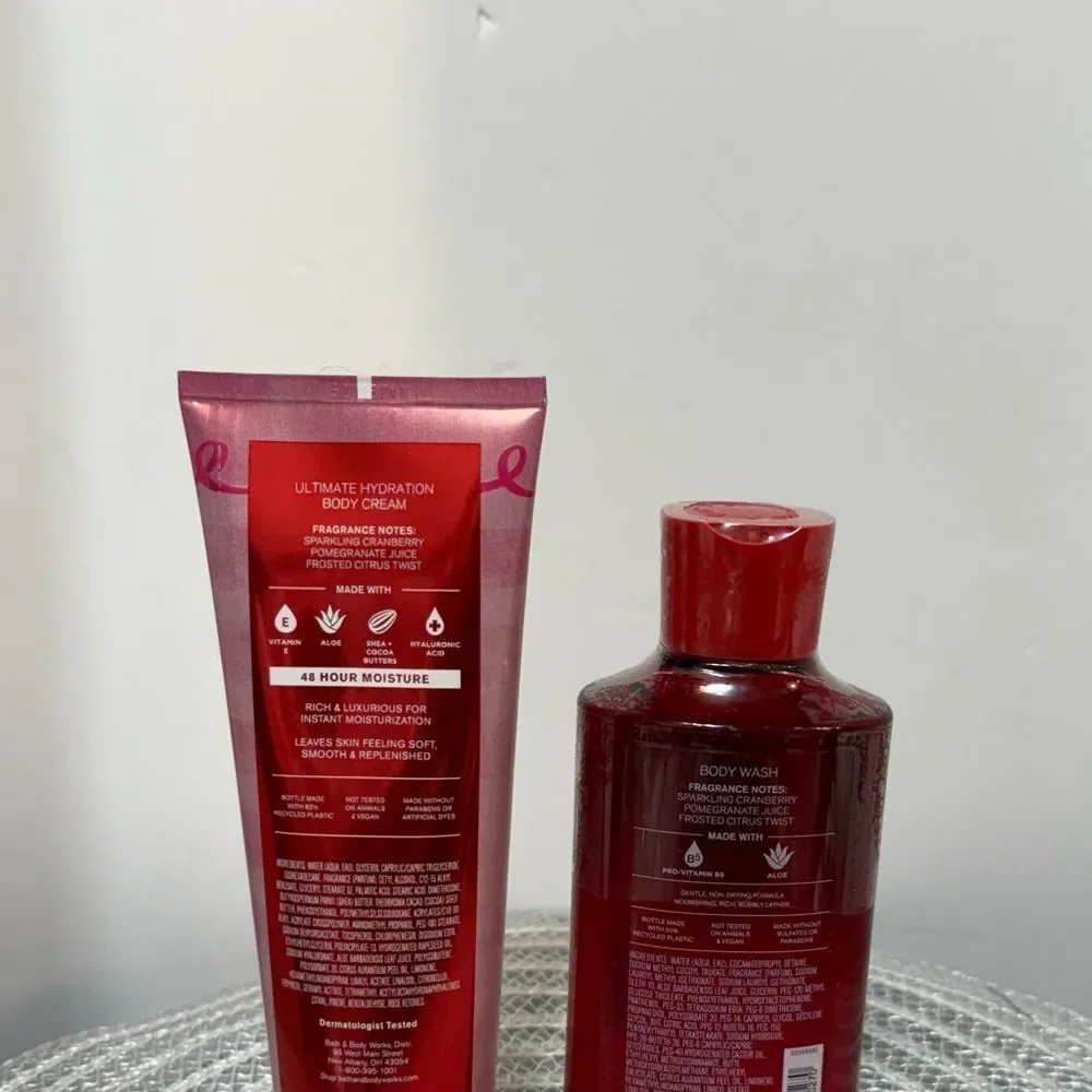 BBW Mrs Clause Cocktail Body Cream and Body Wash Set of 2 NWT